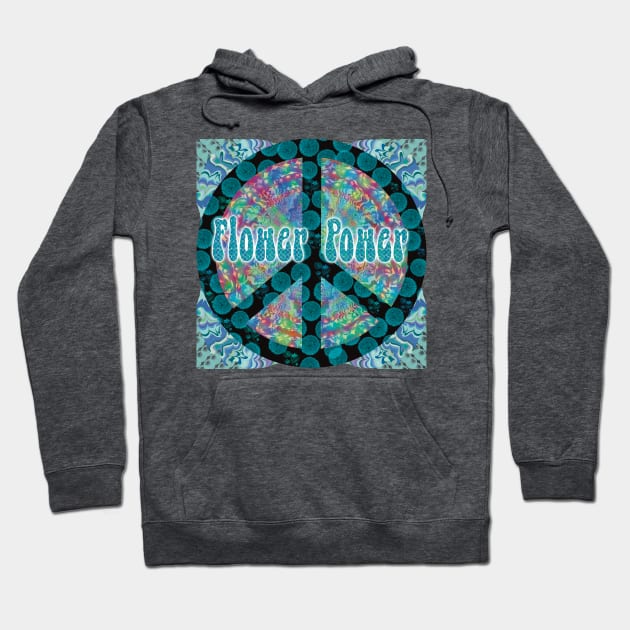 Flower Power Peace Symbol Hoodie by KateVanFloof